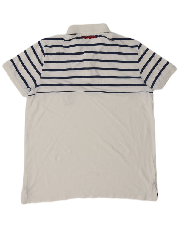 Polo grafica da uomo DESIGUAL 2XL a righe bianche