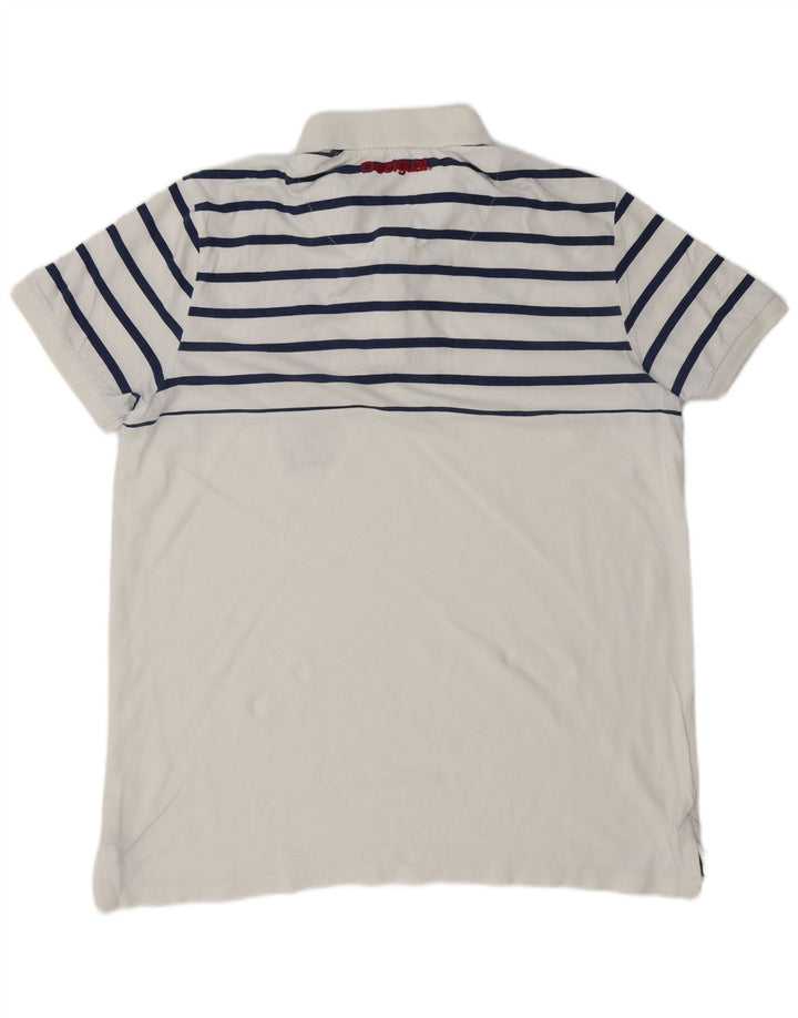 Polo grafica da uomo DESIGUAL 2XL a righe bianche