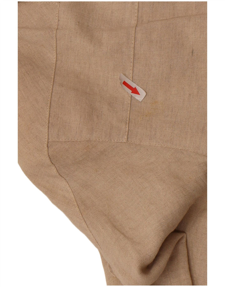 Giubbotto bomber oversize da donna vintage IT 34 2XS Lino beige