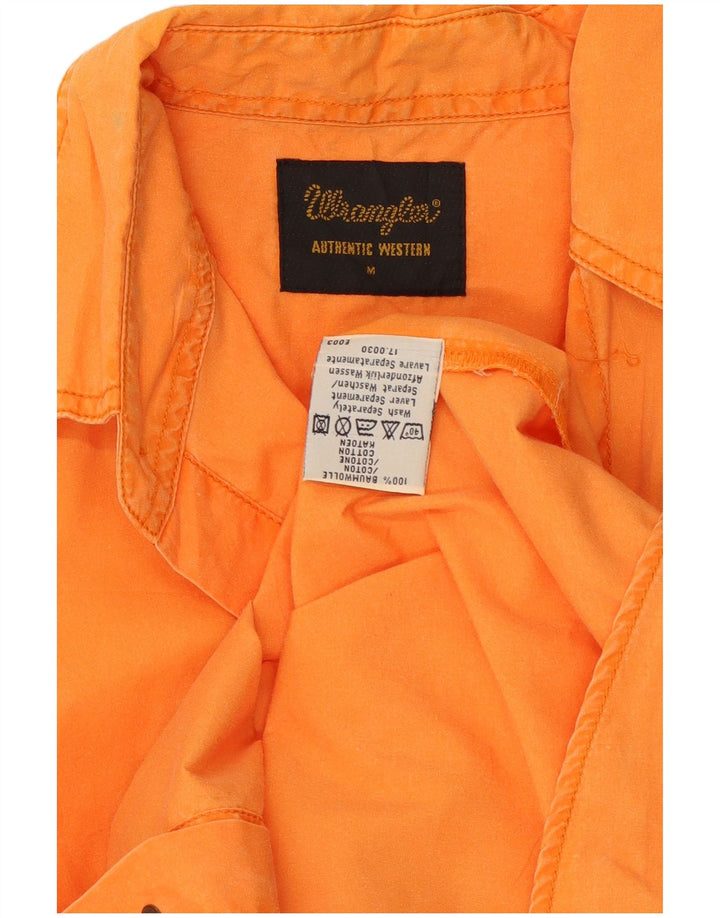 Camicia a maniche corte da uomo Wrangler in cotone arancione medio