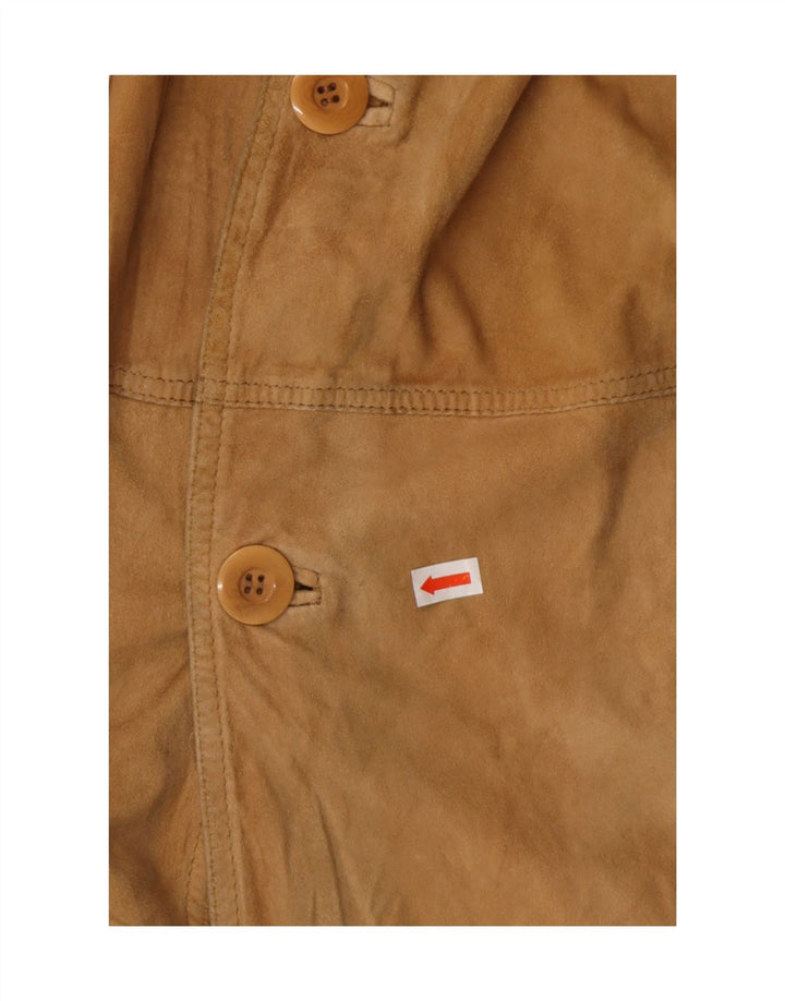 A. RASPINI Giacca in pelle scamosciata da uomo UK 36 Piccola in pelle marrone