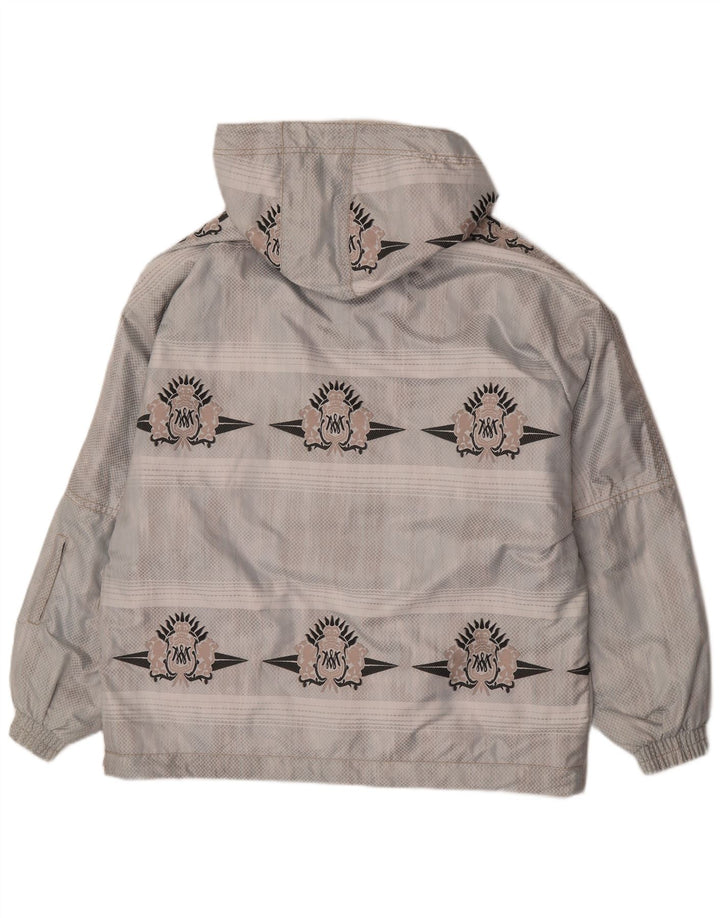Giacca anorak con cappuccio grafico da uomo Bogner UK 42 XL Grigio geometrico