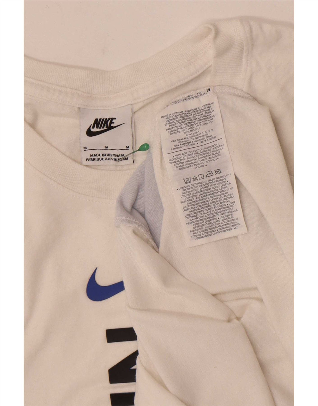 T-shirt grafica da uomo Nike Top in cotone color block bianco medio