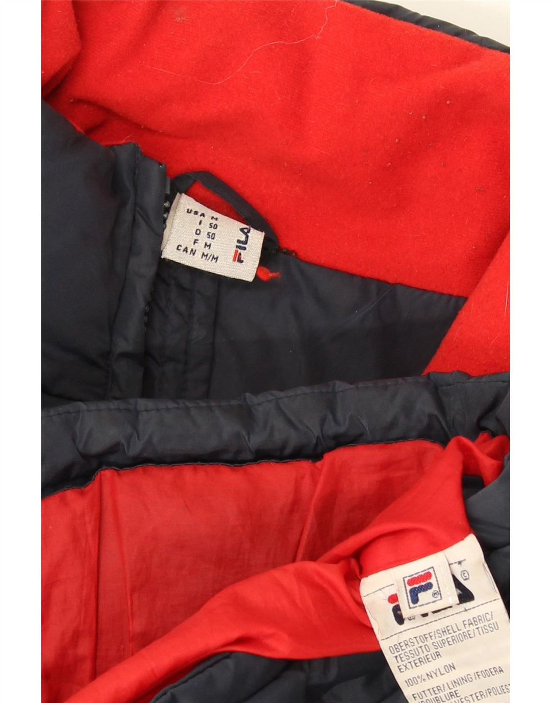 Giacca imbottita grafica da uomo Fila UK 38 nylon blu navy medio