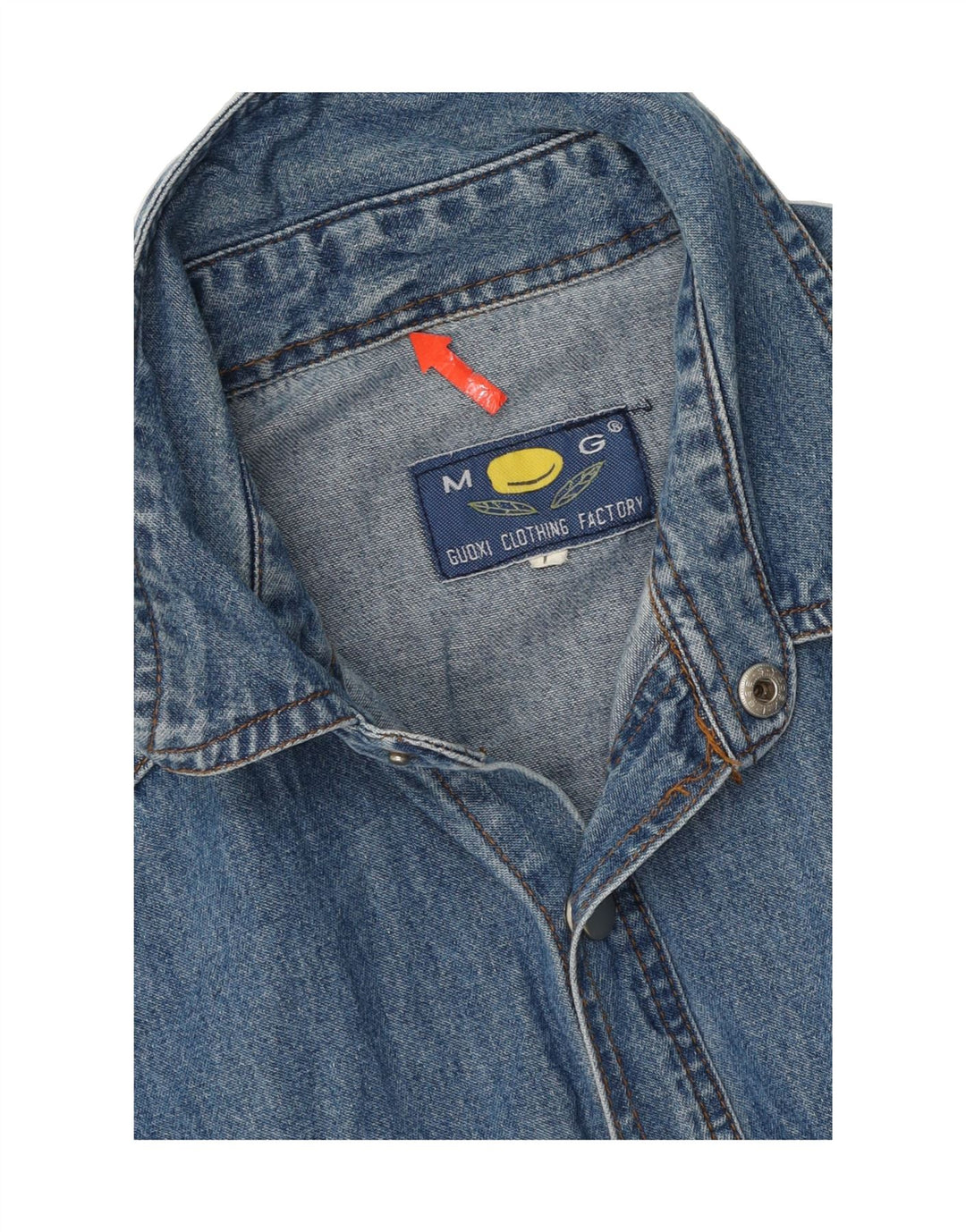 VINTAGE Mens Denim Shirt Large Blue Cotton Vintage Vintage and Second-Hand Vintage from Messina Hembry 