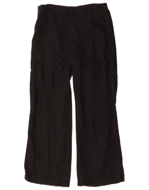 Pantaloni casual a gamba larga da donna Marks & Spencer UK 10 piccoli W32 L28 neri
