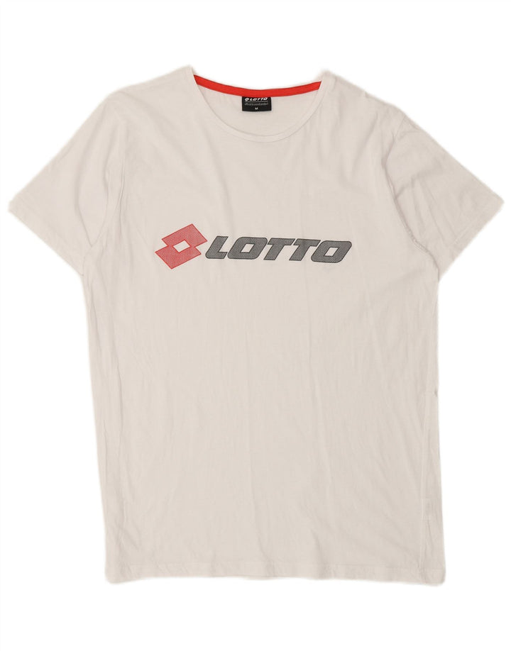 T-shirt grafica da uomo LOTTO Top in cotone bianco medio