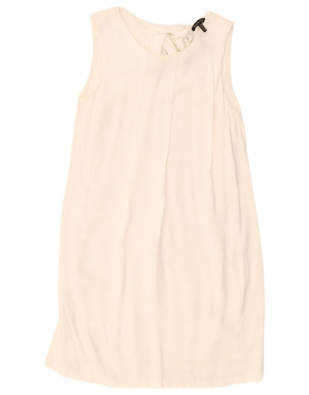 Abito a trapezio regolare senza maniche da donna Massimo Dutti UK 10 piccolo bianco