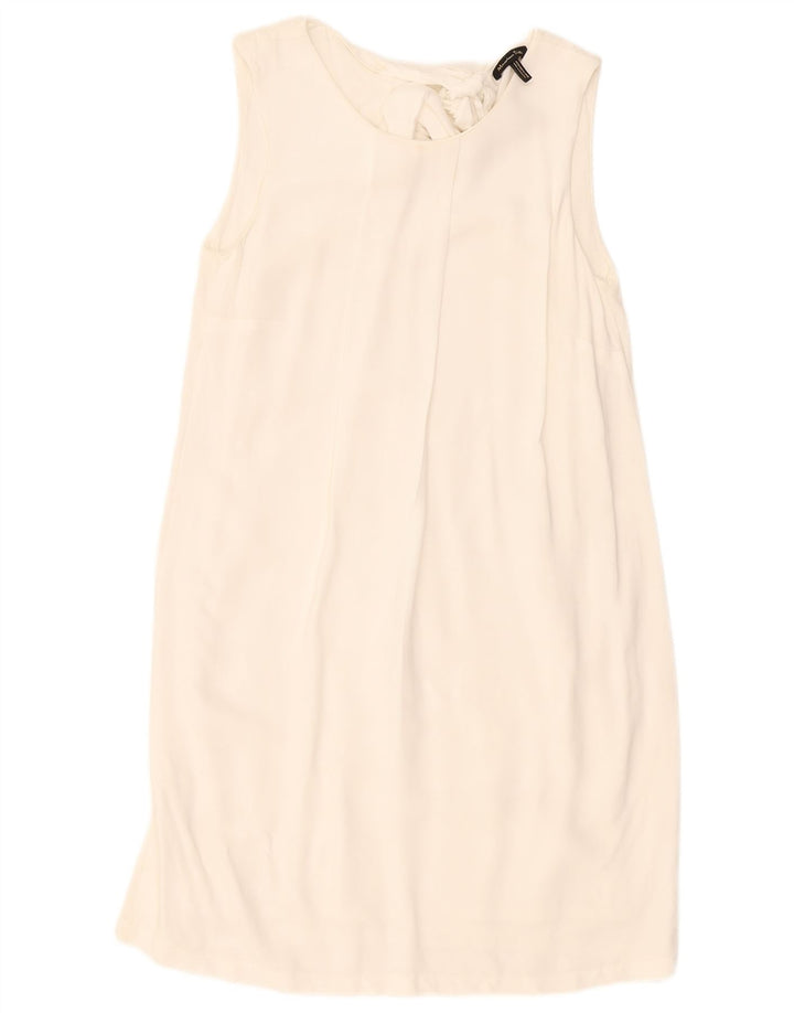 Abito a trapezio regolare senza maniche da donna Massimo Dutti UK 10 piccolo bianco