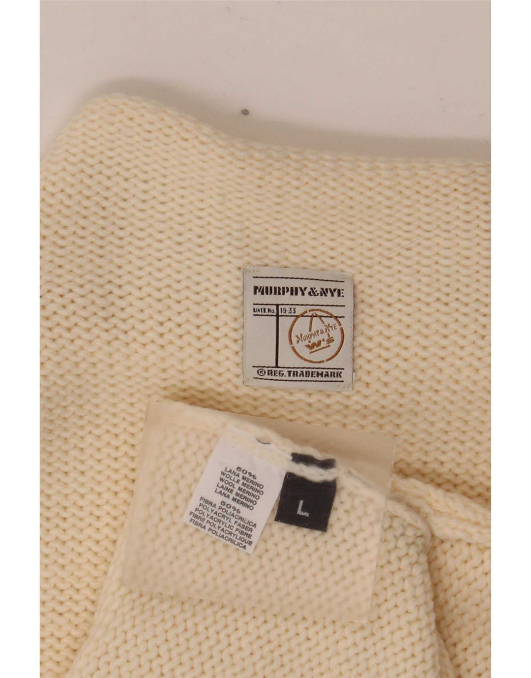 Canotta da donna Murphy & Nye UK 14 grande lana bianca sporca