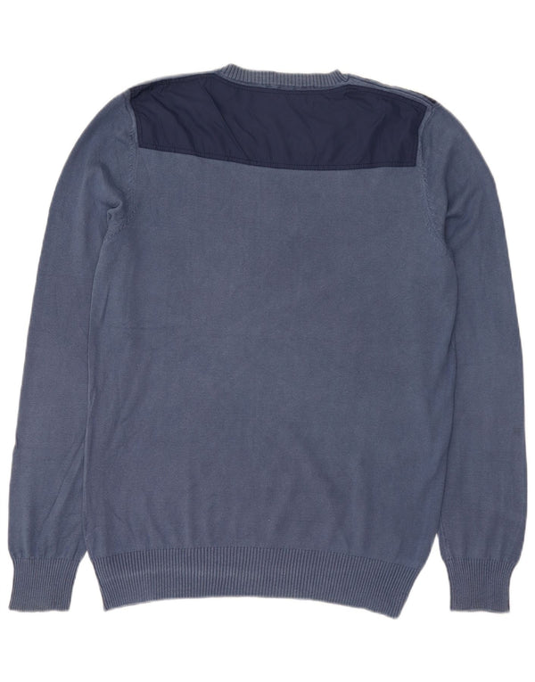 Maglione maglione girocollo da uomo Calvin Klein 2XL cotone color block blu navy