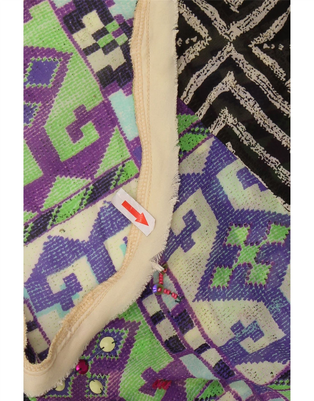 Desigual Camicetta da donna Top UK 14 Poliestere patchwork multicolore medio