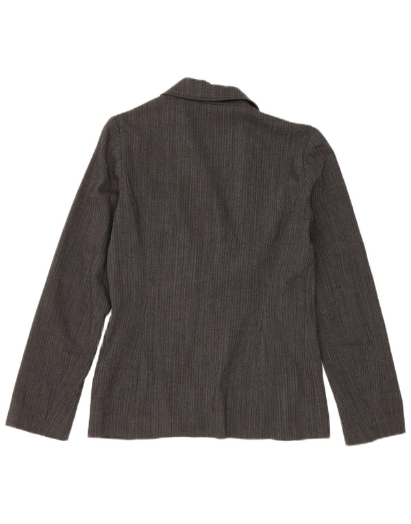 Giacca blazer vintage da donna a 2 bottoni IT 42 in lana grigio medio