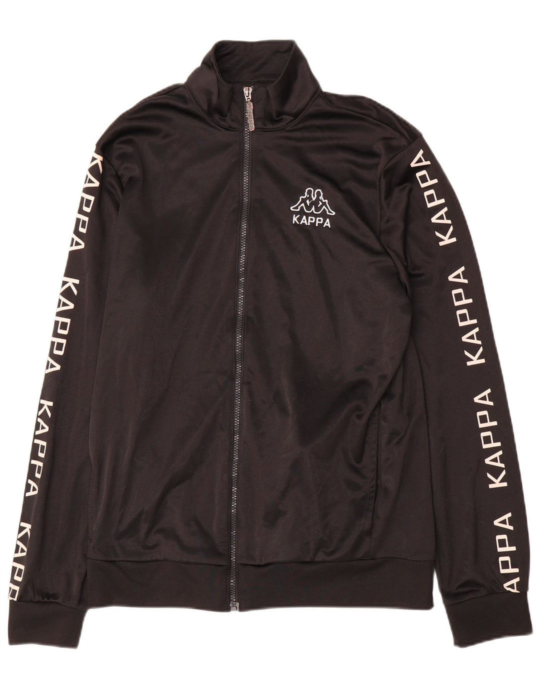 Giacca sportiva da uomo con grafica Kappa, grande, nera, in poliestere