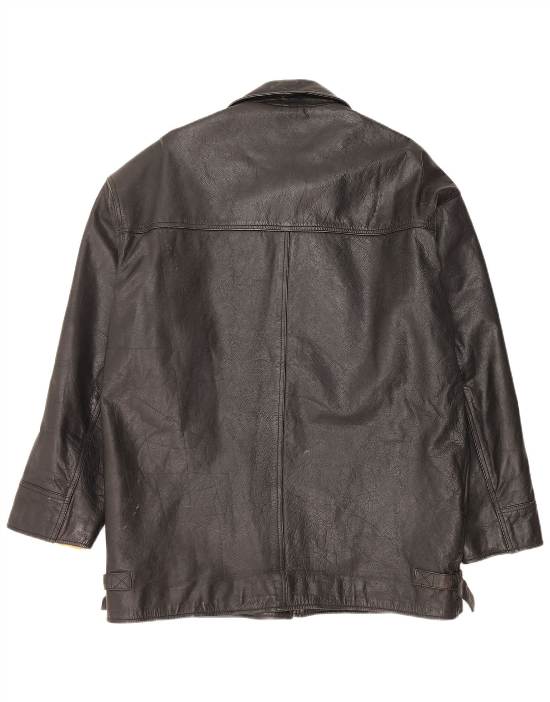 Giacca in pelle vintage da uomo UK 42 XL in pelle nera