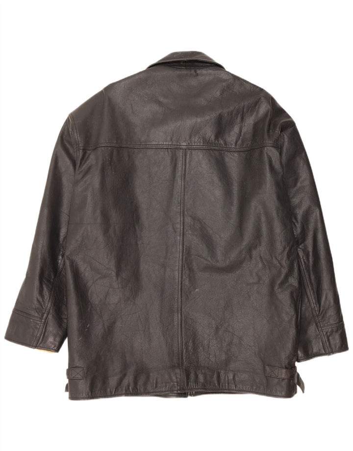 Giacca in pelle vintage da uomo UK 42 XL in pelle nera