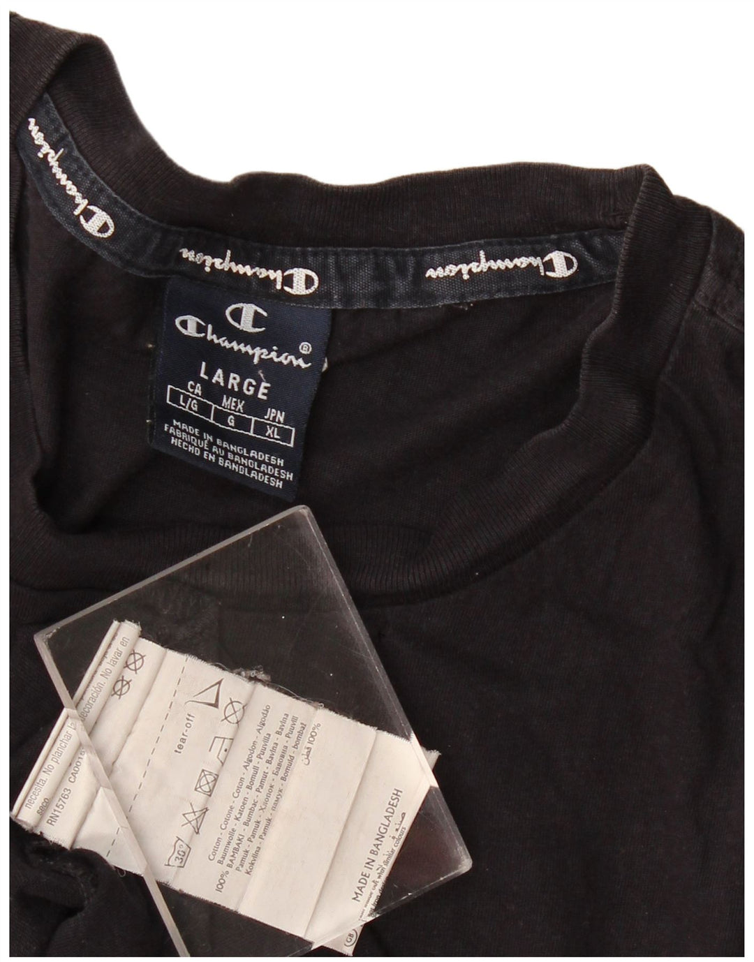 T-shirt grafica da uomo Champion Top grande in cotone nero
