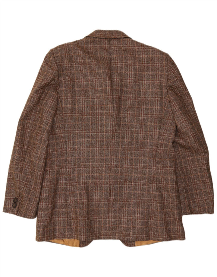 Giacca blazer da uomo a 2 bottoni Sir Henry's UK 40 grande quadretto marrone
