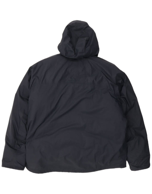 Timberland Mens Hooded Rain Jacket UK 44 2XL Navy Blue Nylon