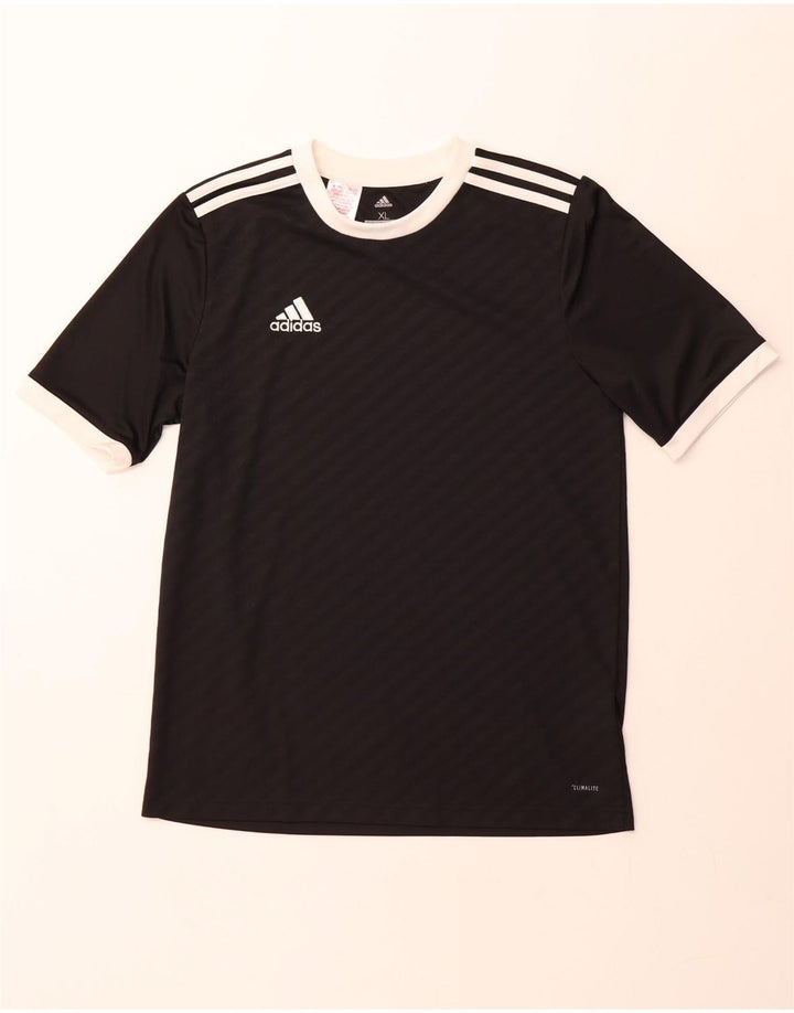 T-shirt ADIDAS da bambino Climalite 15-16 anni XL poliestere a righe nere