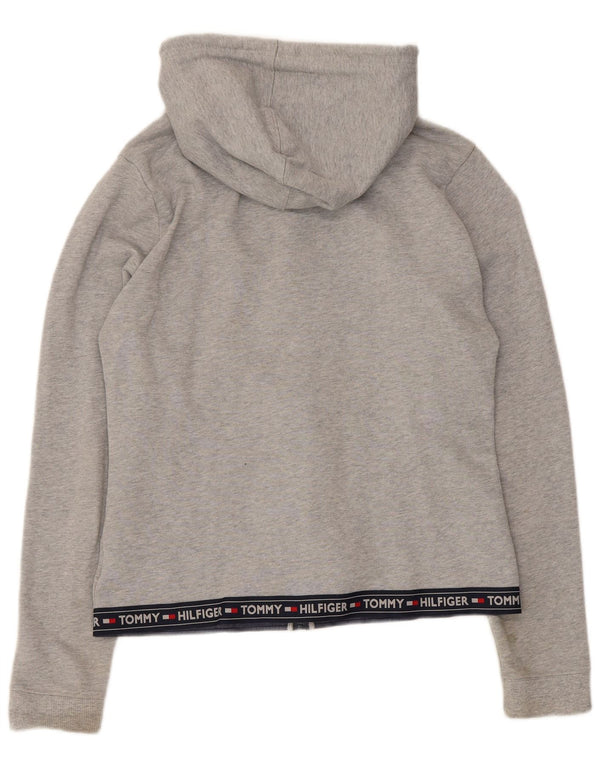 Maglione con cappuccio e zip da donna Tommy Hilfiger UK 14 Large Grey Colourblock