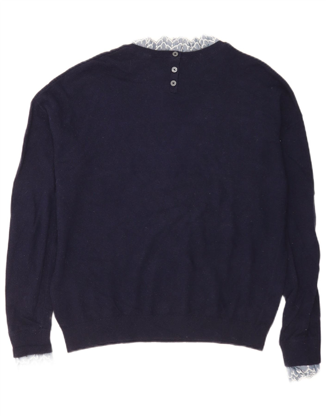 Maglione maglione oversize da donna Boden con collo dolcevita UK 10 piccolo blu navy