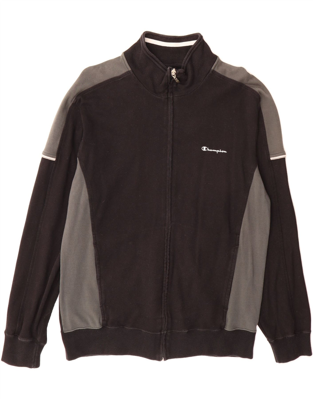 CHAMPION Mens Tracksuit Top Jacket Large Black Colourblock Cotton Vintage Champion and Second-Hand Champion from Messina Hembry 