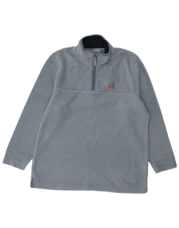 Maglione in pile ASICS da uomo con zip e collo, grande, in poliestere blu