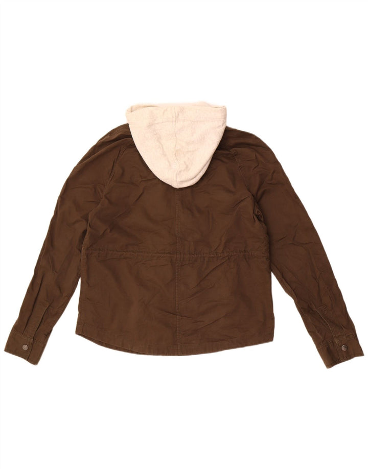 Bomber con cappuccio da donna Superdry UK 14 cotone kaki medio