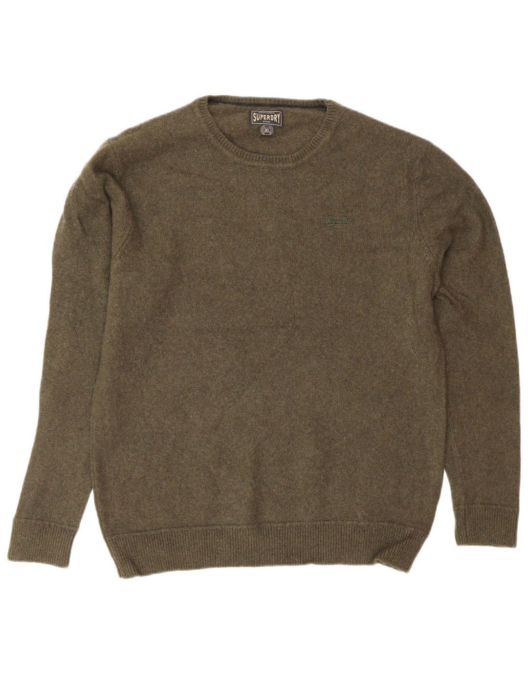 Maglione maglione girocollo da donna SUPERDRY UK 20 2XL Lana verde