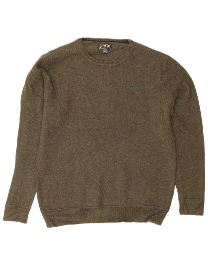 Maglione maglione girocollo da donna SUPERDRY UK 20 2XL Lana verde