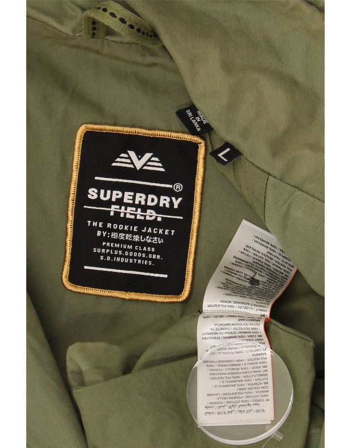 Giacca militare da uomo SUPERDRY UK 40 grande cotone verde
