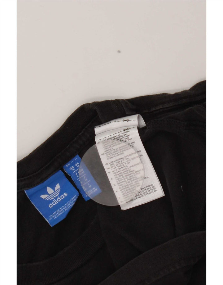T-shirt grafica da uomo Adidas Top in cotone nero medio
