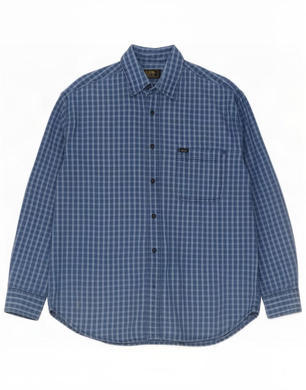 Lee Mens Shirt XL Blue Check Cotton