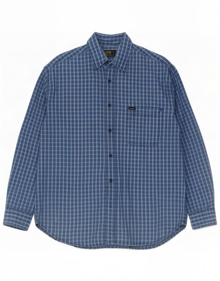 Camicia da uomo Lee XL in cotone a quadri blu