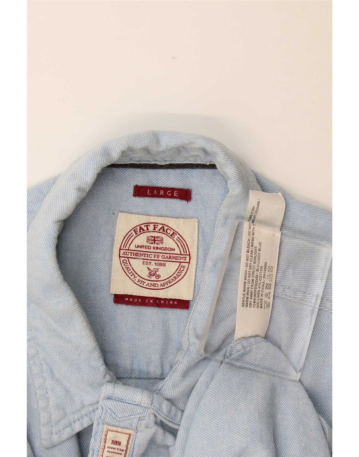 Camicia in flanella da uomo Fat Face, grande lino blu