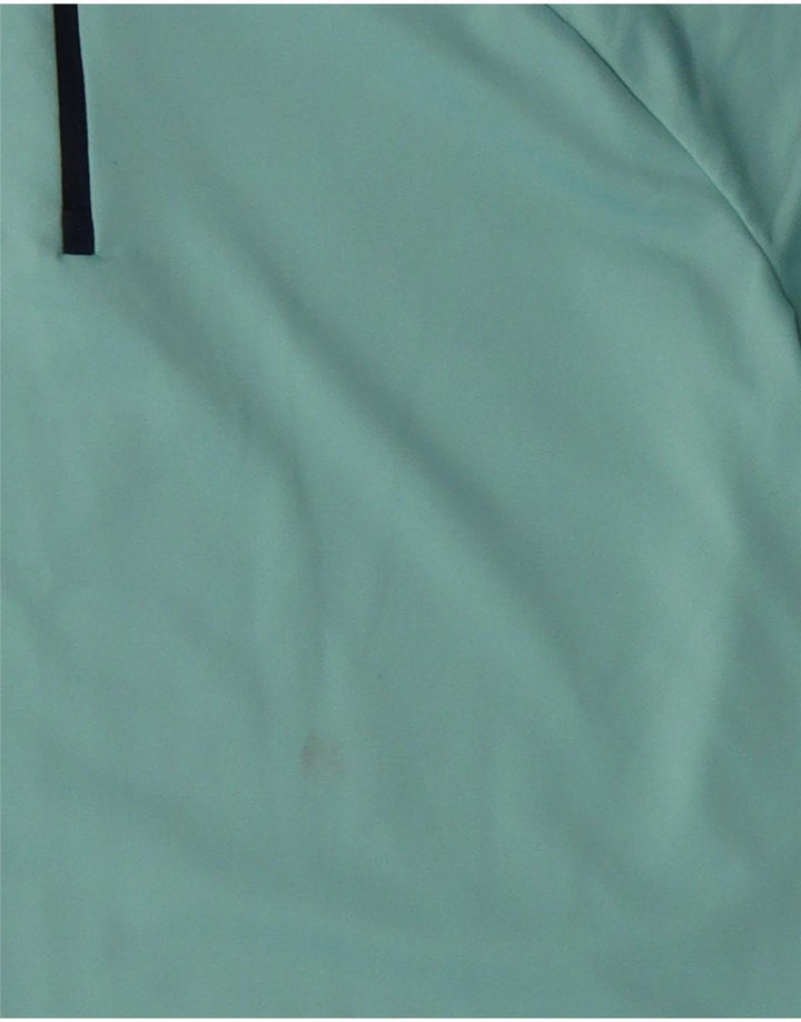 Top della tuta da ginnastica Nike Dri Fit con collo e zip da donna, UK 16, grande, turchese