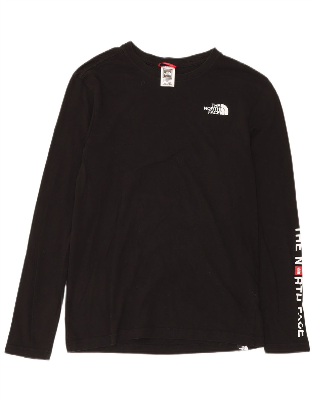 THE NORTH FACE Top grafico da uomo a maniche lunghe piccolo in cotone nero
