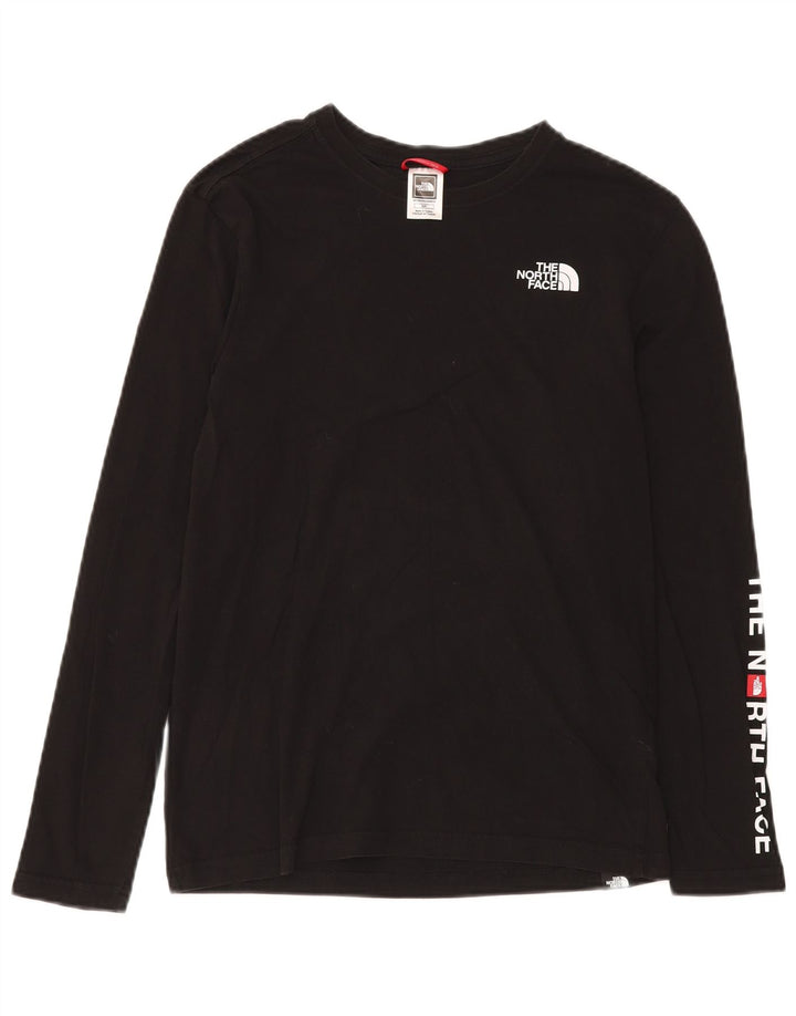 THE NORTH FACE Top grafico da uomo a maniche lunghe piccolo in cotone nero