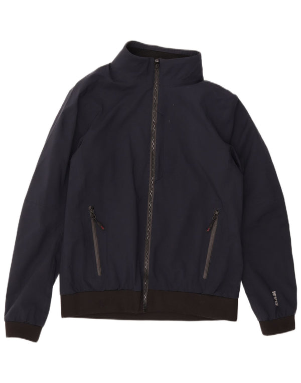 SLAM Mens Graphic Bomber Jacket UK 40 Large Navy Blue Polyester