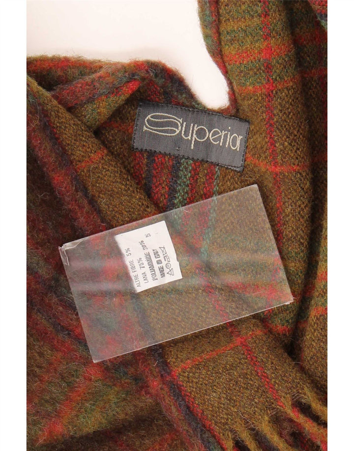 Maglione poncho aperto da donna di qualità superiore UK 16 grande lana scozzese marrone