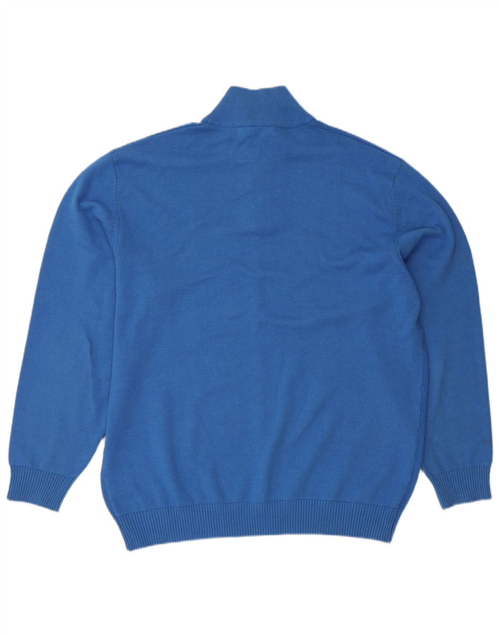 Maglione da uomo con zip e collo Paco 2XL in cotone blu