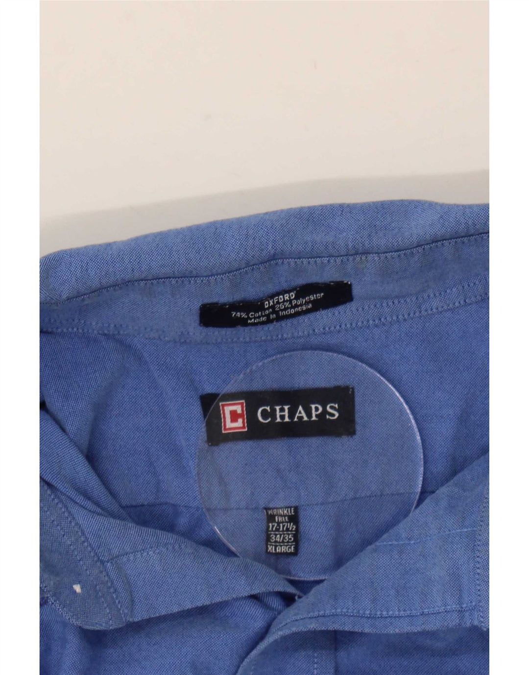 Camicia Oxford da uomo Chaps taglia 17 1/2 XL cotone blu