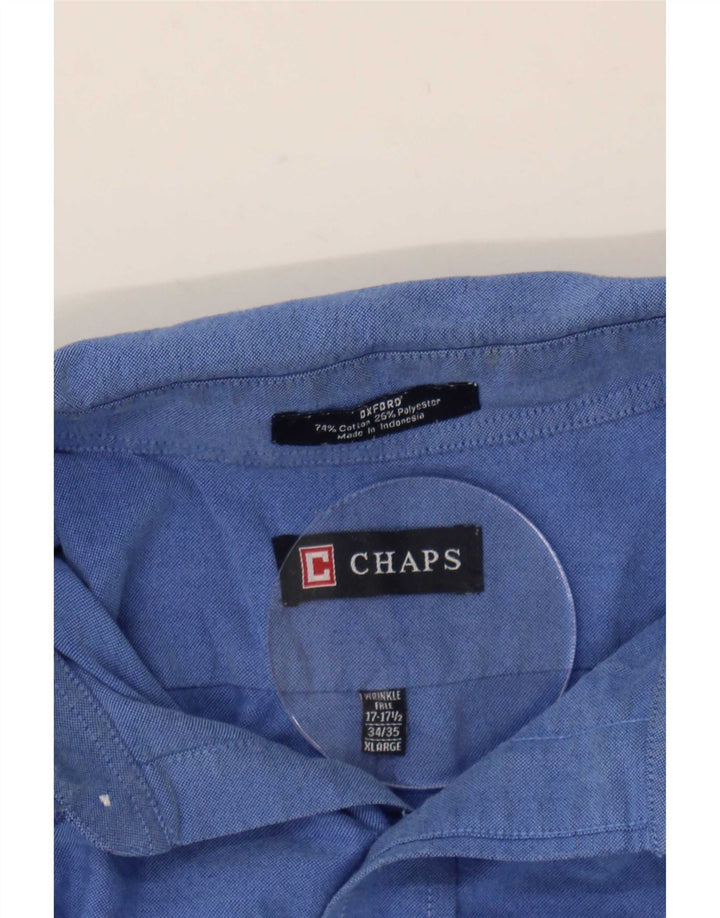Camicia Oxford da uomo Chaps taglia 17 1/2 XL cotone blu