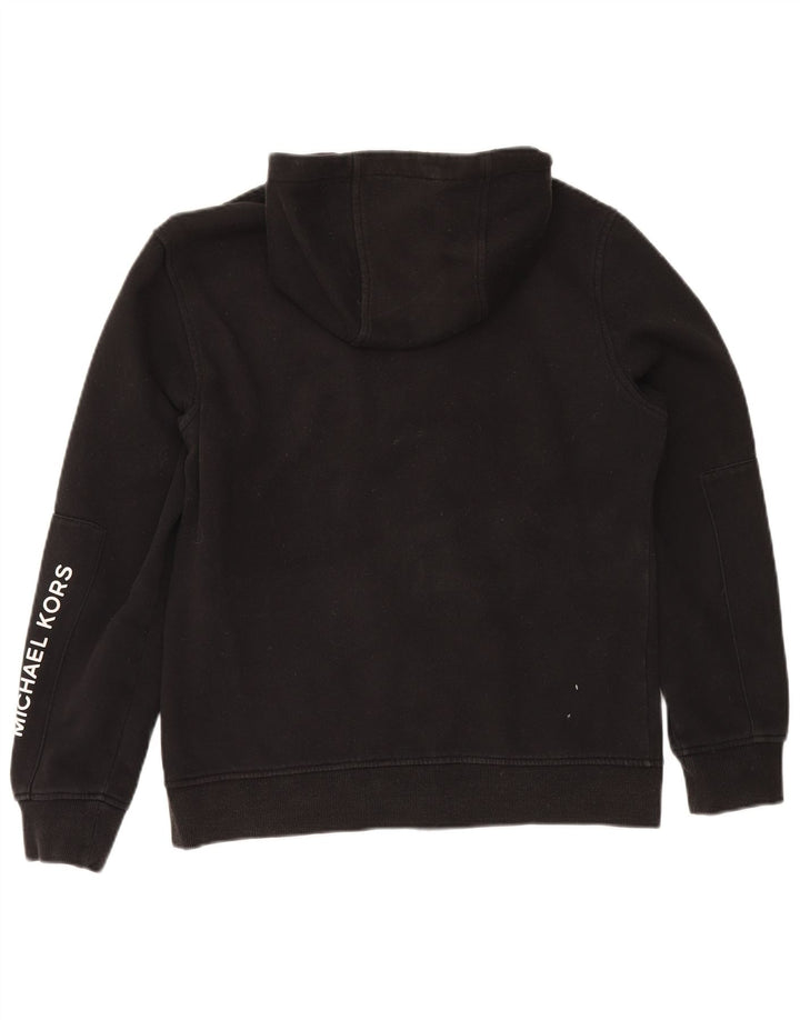 Maglione con cappuccio e zip grafica da uomo Michael Kors in cotone nero medio