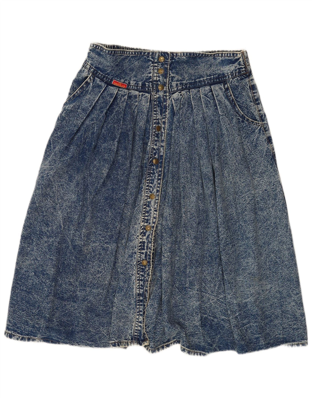 Gonna di jeans vintage da donna W32 grande blu