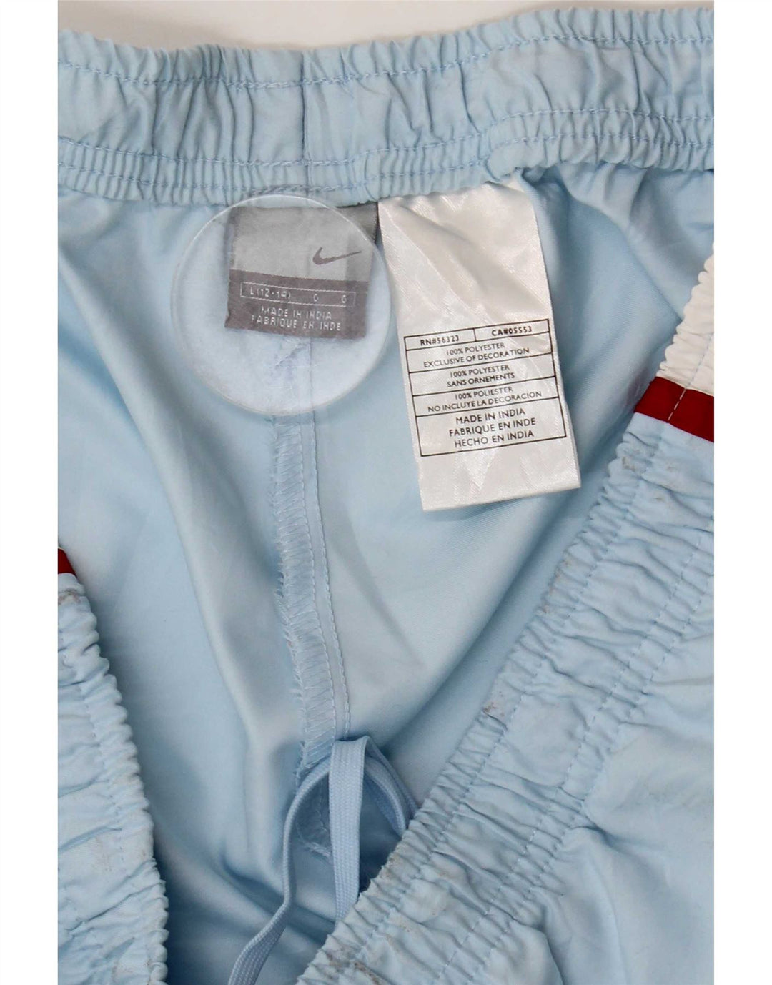 Pantaloni della tuta da donna Nike US 12/14 Large Blu Colourblock in poliestere