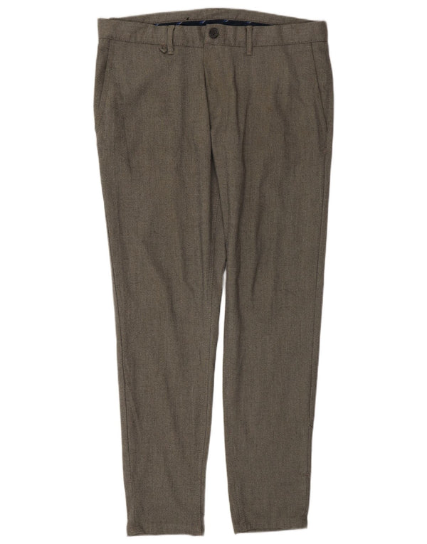 Pantaloni chino slim da uomo Zara EU 42 Large W32 L29 Poliestere grigio