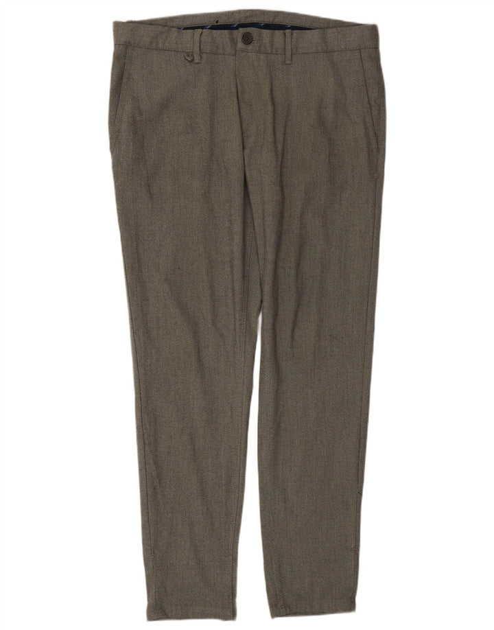 Pantaloni chino slim da uomo Zara EU 42 Large W32 L29 Poliestere grigio