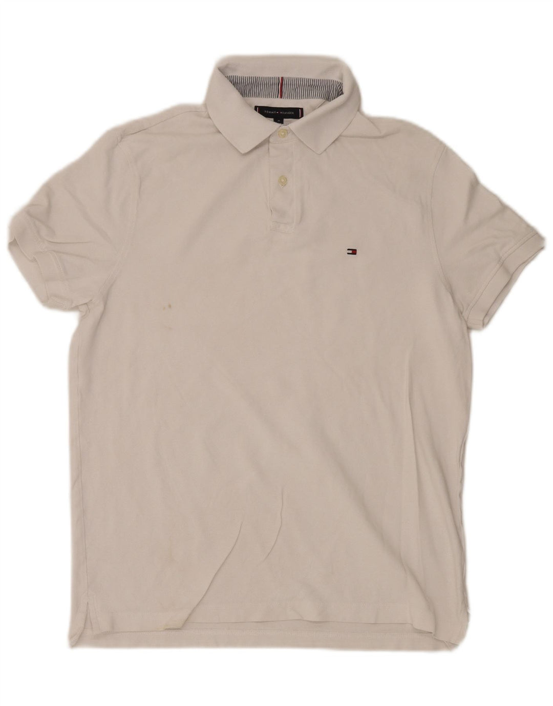 Polo da uomo vestibilità regolare Tommy Hilfiger cotone bianco medio
